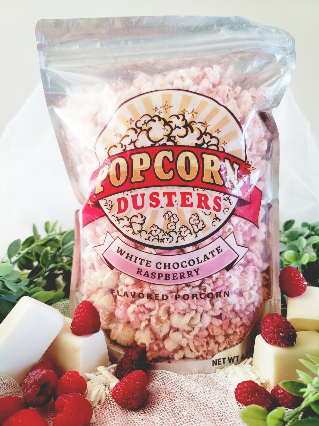 White Chocolate Raspberry Flavored Popcorn